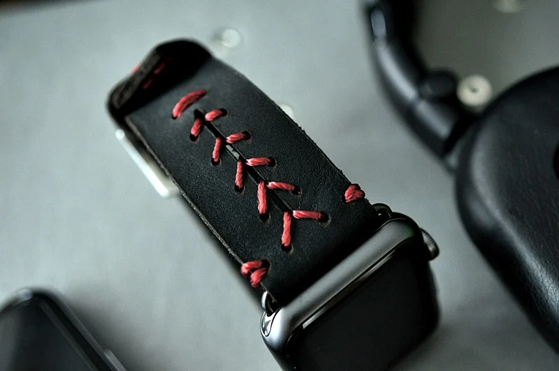 AWBF89-D123 handgefertigt Vintage Leder Uhrenarmband incl. Lugs Adapter für Apple Watch (oder Apple Watch Sport) 42mm oder 38mm